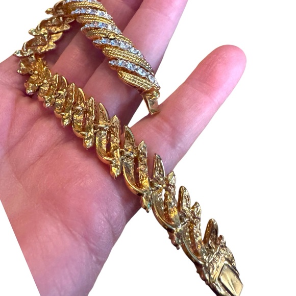 Elegant Vintage JBK Camrose & Kross Gold and Silver CZ crystal Twist Bracelet - Picture 5 of 8